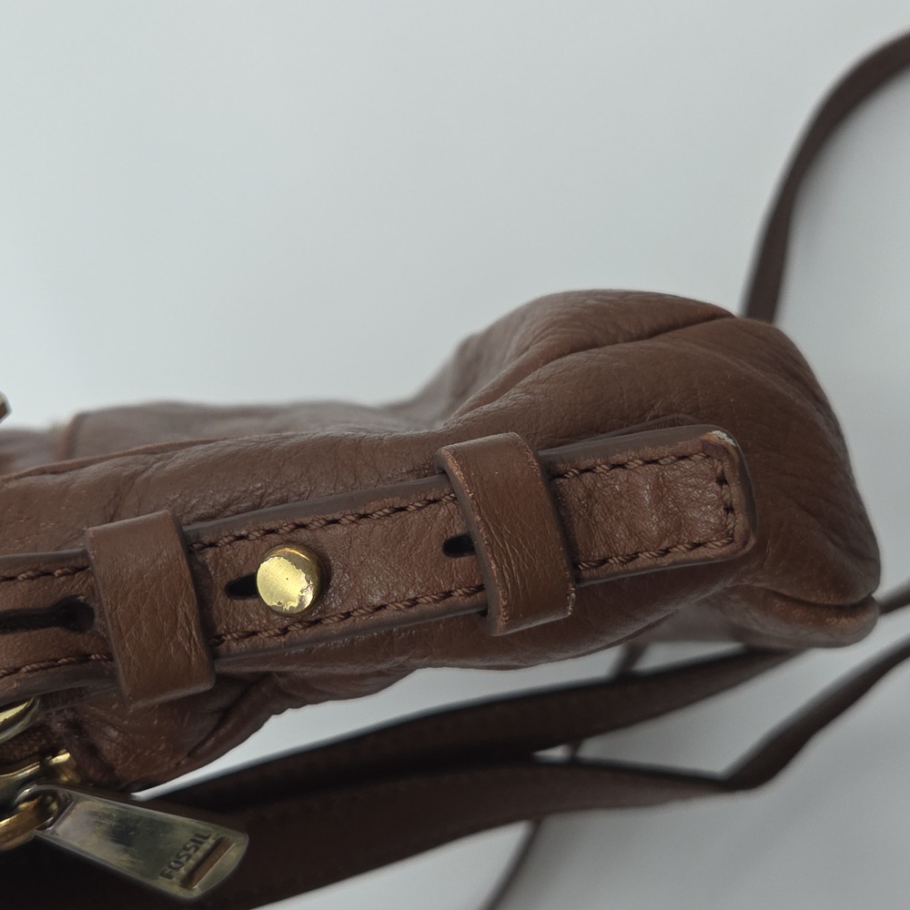 2 Fossil Brown Leather Crossbody Bags and 1 Wallet Set - Picture 5 of 16